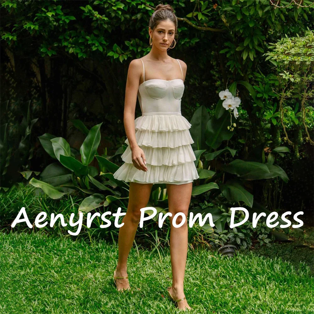 Aenyrst-Vestidos de casamento sem encosto, Mini Spaghetti Strap simples, A Line, Vestidos de noiva, Querida, Vestido de noiva, 2024