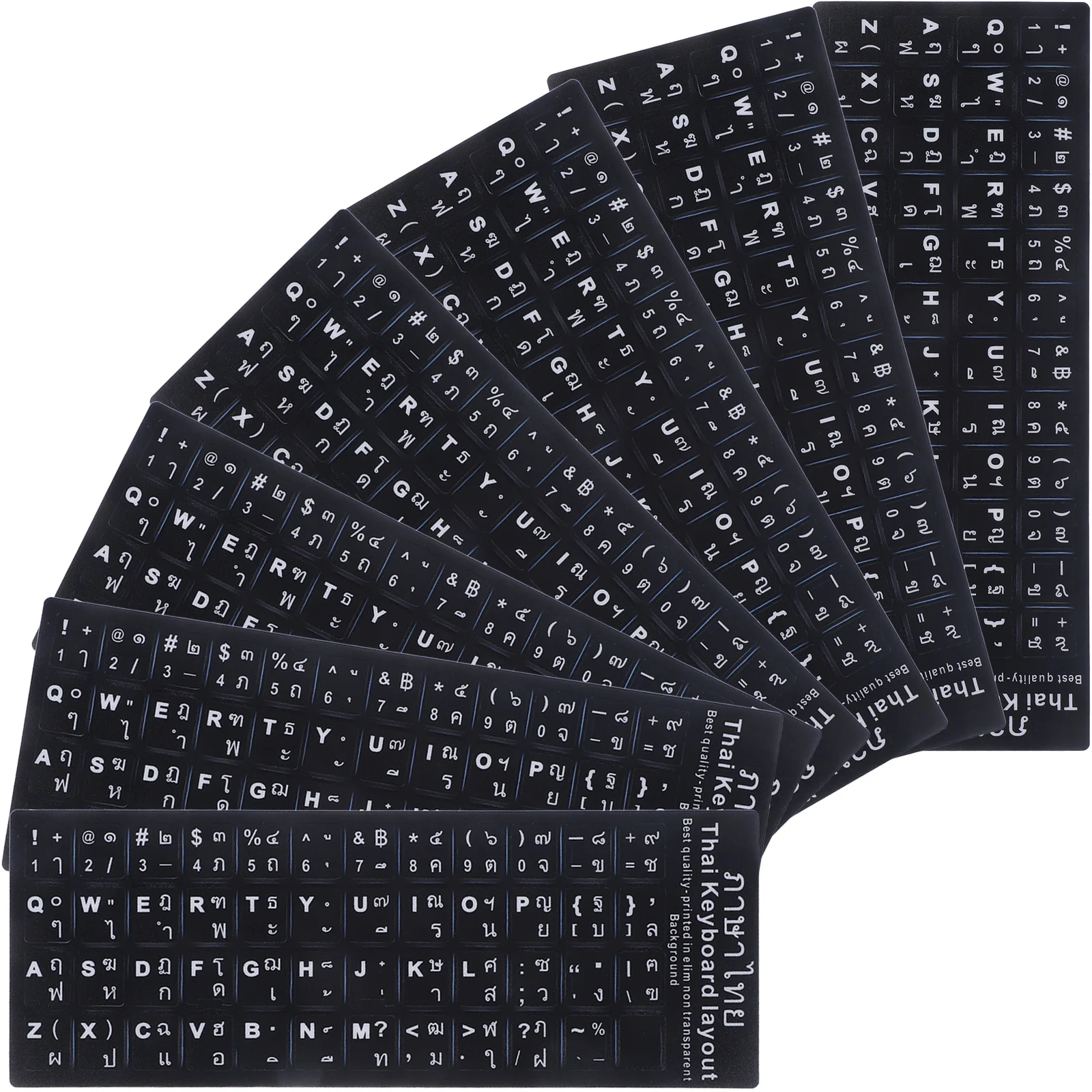

10pcs Thai Keyboard Stickers Multi-Language Replacement Labels For Laptop Notebook Computer Accessories Students Gift