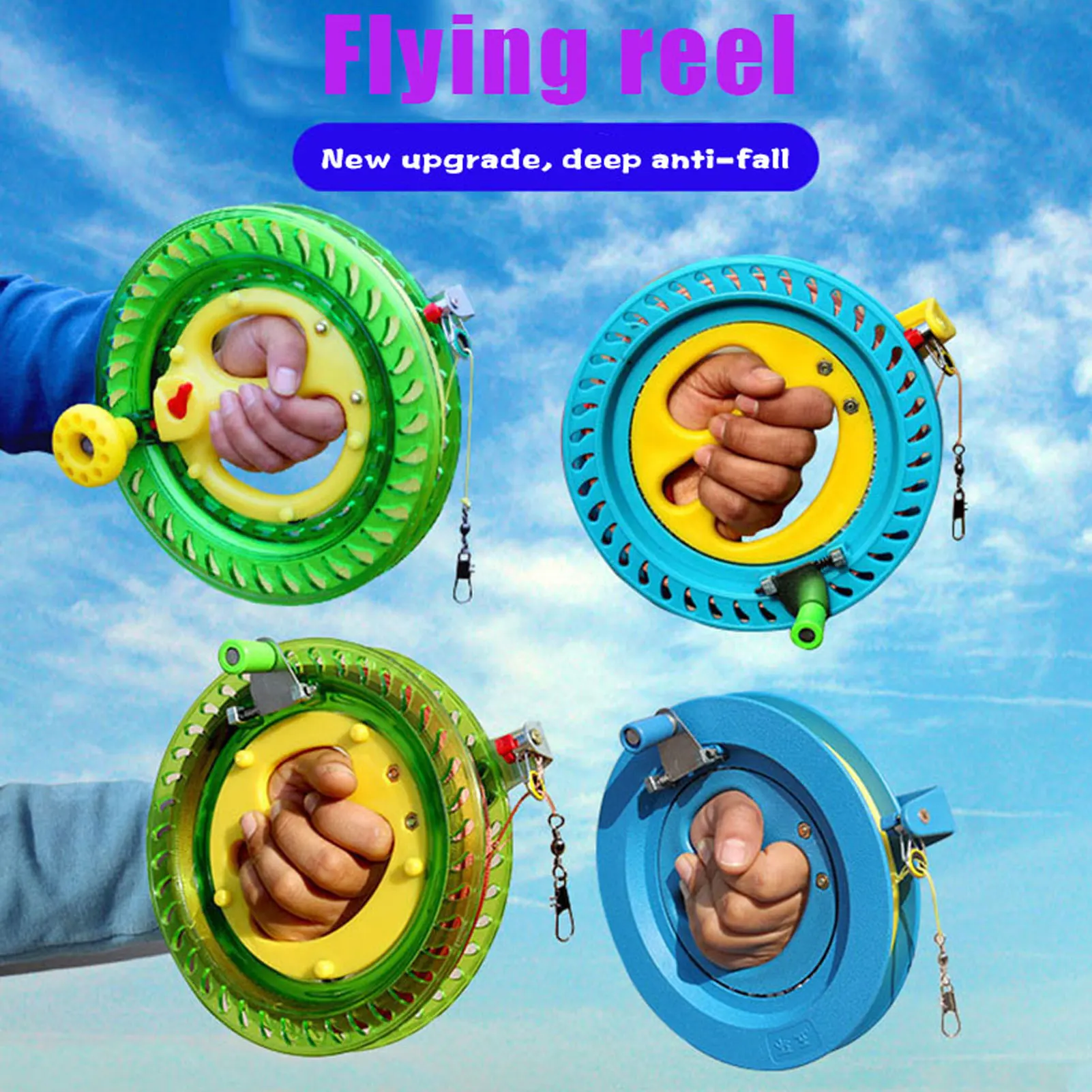 

Grip Outdoor Kite String Reel Twisted String Winding Reel Grip Wheel Flying Tools Reel Kites Parts with Lock B88