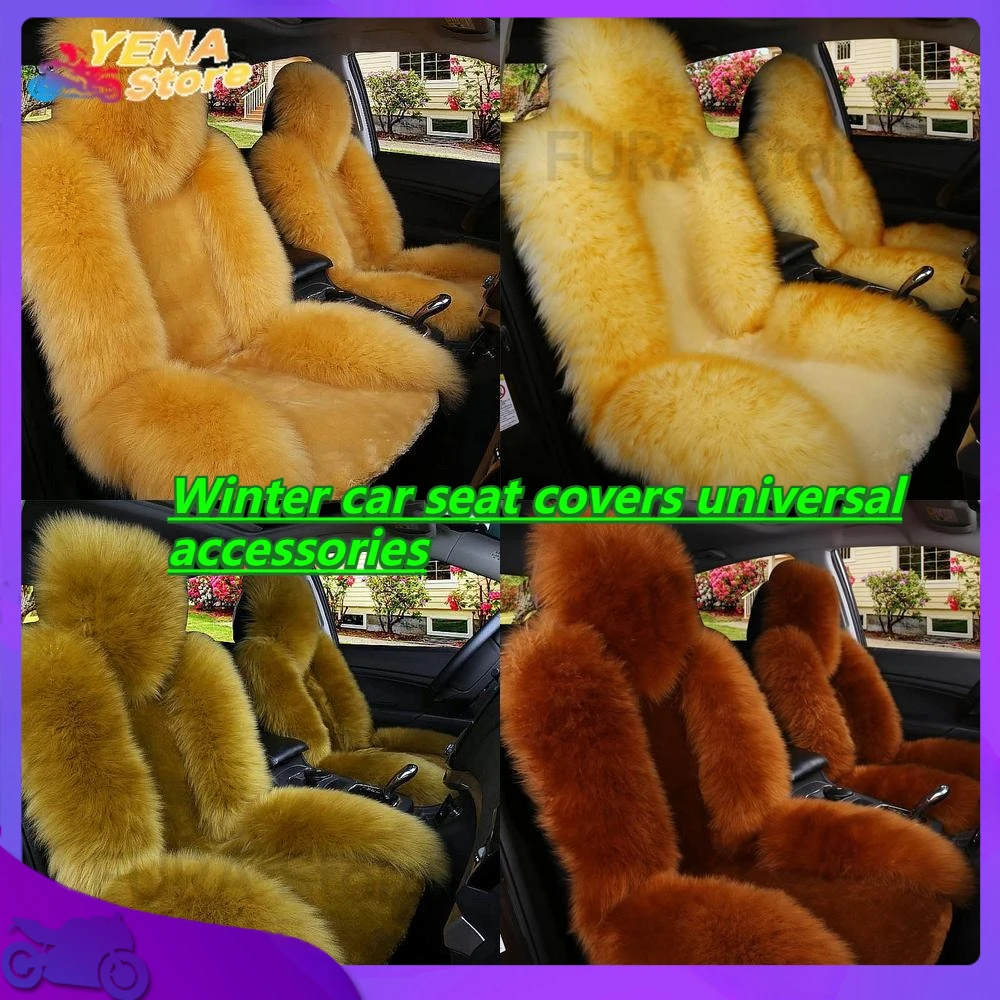 

2025 model Car seat cushions for autumn and winter Natural wool car seat covers Universal fit - Car seat pads