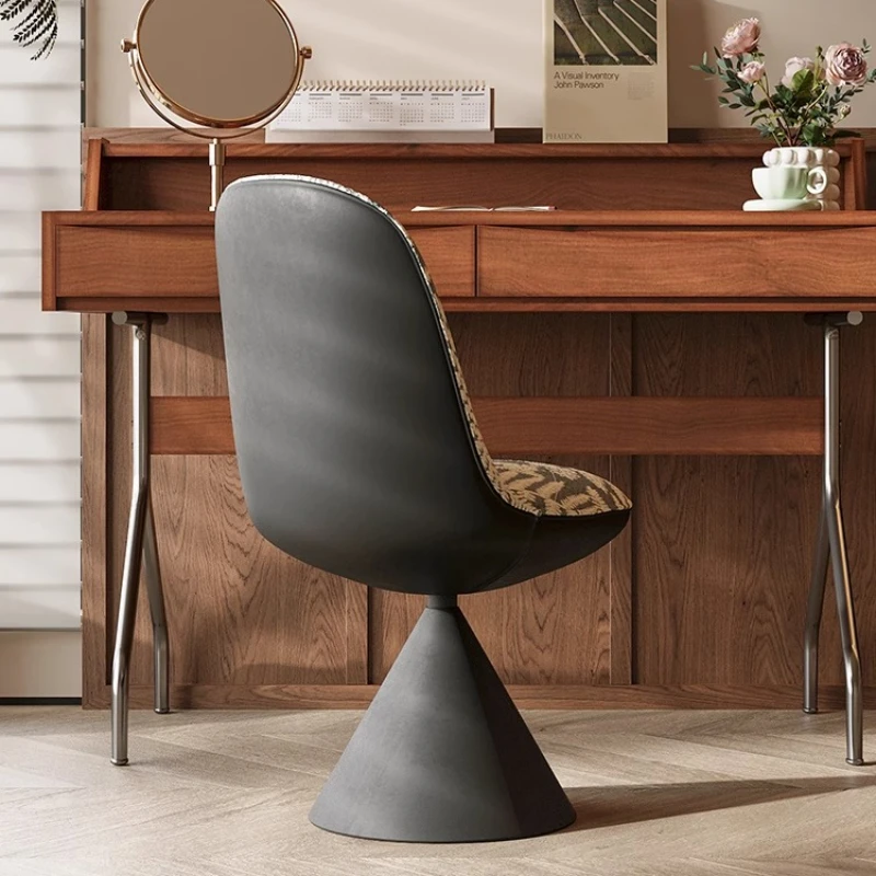 مقعد دوار إيطالي حديث، مقعد مكياج بتصميم إبداعي لأثاث غرفة النوم، طاولة تزيين قابلة للدوران/كرسي مكتب الدراسة