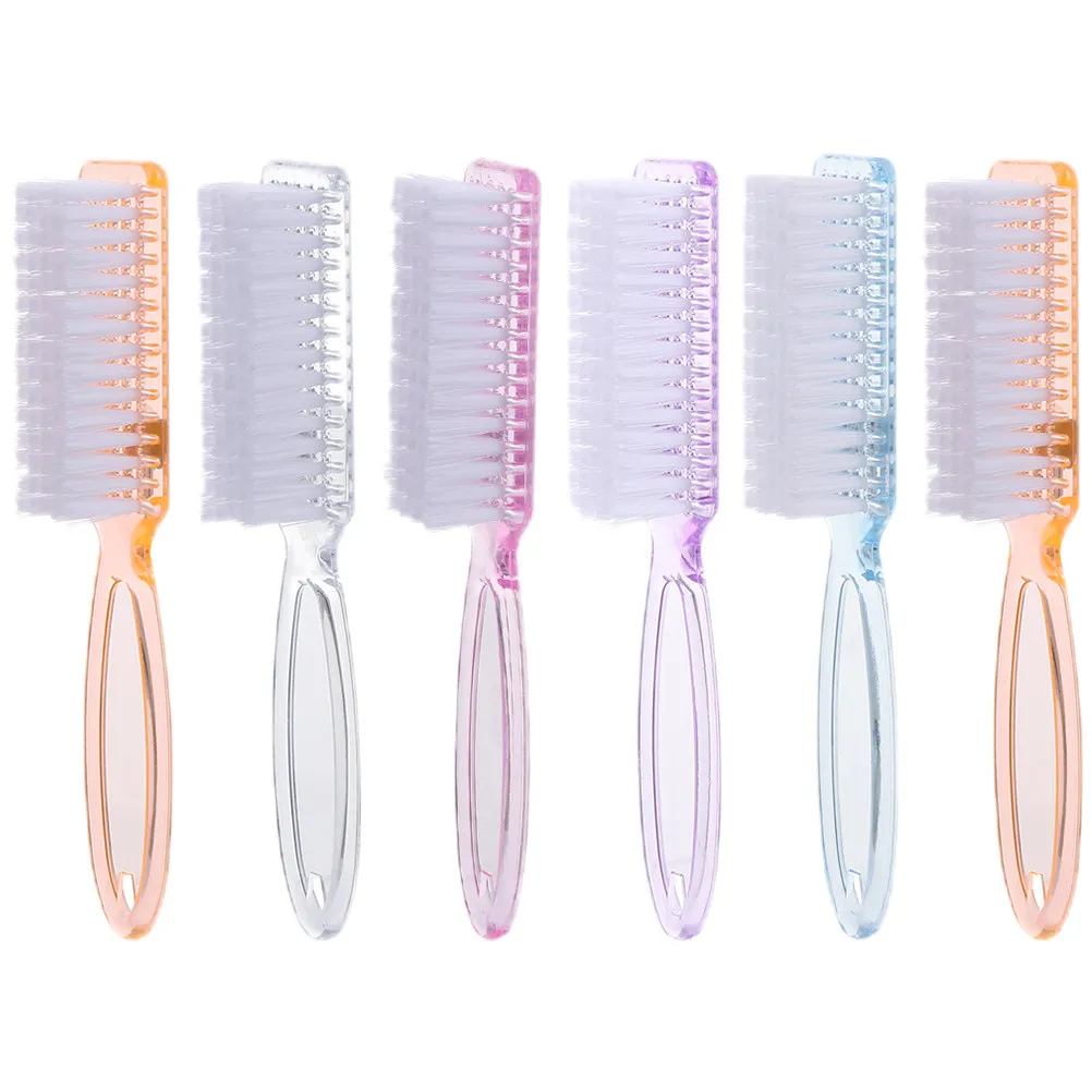 

6Pcs Nail Brush Handle Grip Long Handle Nail Dust Cleaning Brushes Manicure Scrub Tools for Fingernails Pedicure Use