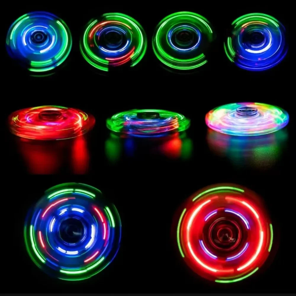 Crystal LED Luminous Fidget Spinner Kids Birthday Party Wedding Guest Gift Souvenir Kindergarten School Carnival Reward