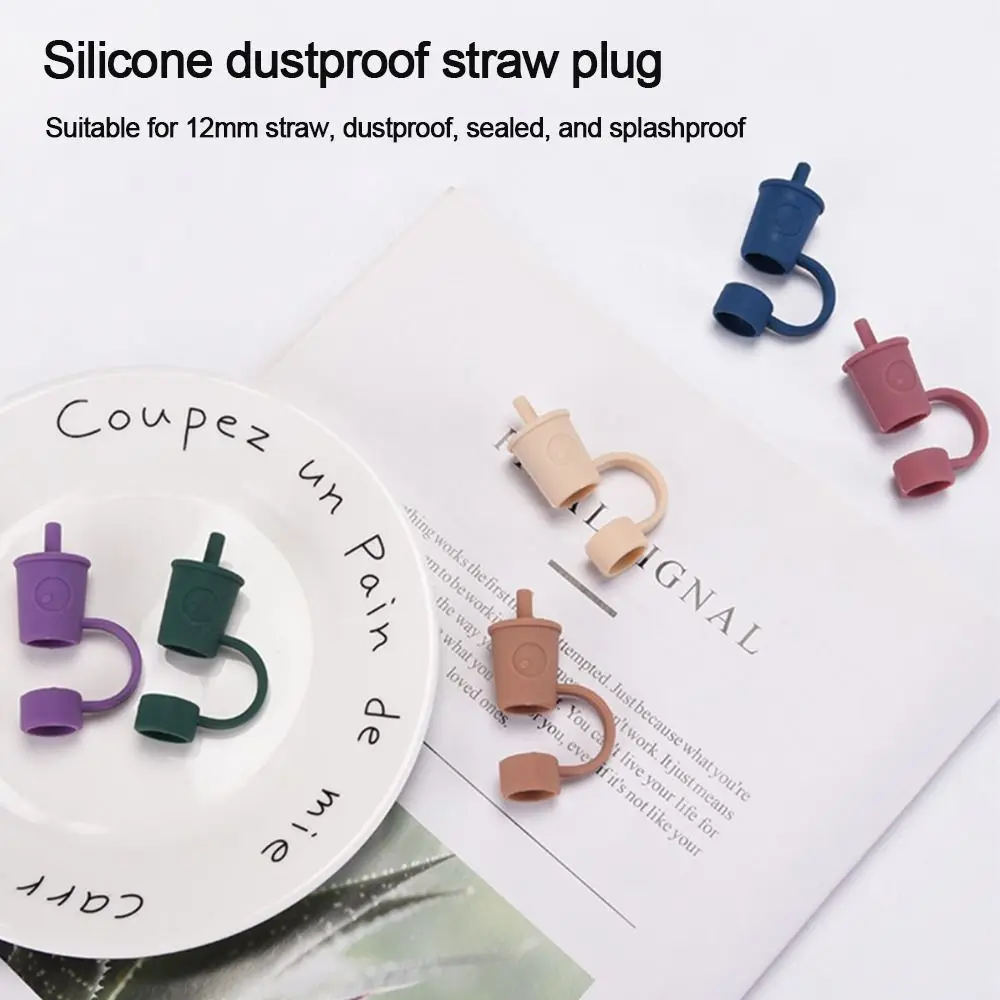 for 12mm Straw Silicone Straw Tips Cover Cute Reusable Drinking Straw Tips Lids Dust-Proof Straw Plugs Tips for Decor Outdoor