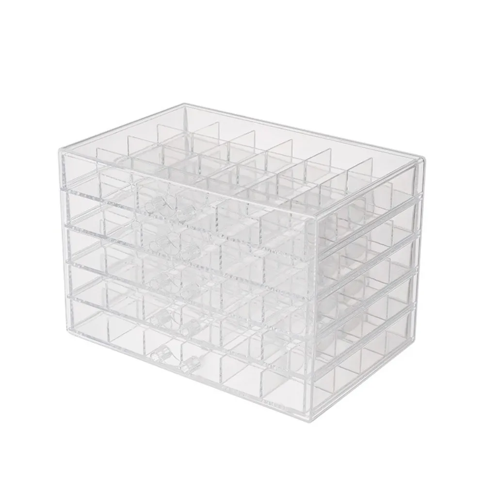 

120 Grids Jewelry Storage Box Drawer Style Plastic Transparent Organizer Box Necklace Compartment Nail Art Storage Box Bathroom