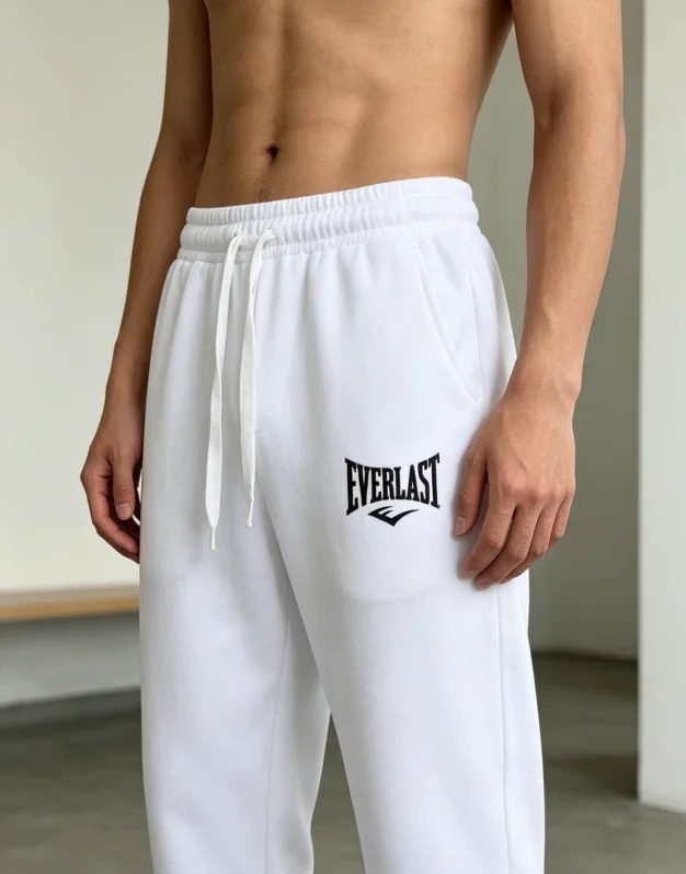 Pantalones deportivos informales para hombre, pantalones deportivos con estampado de logotipo de letras EVERLAST, cintura elástica con cordón, pantalones deportivos con puños en el tobillo, pantalones deportivos para calle