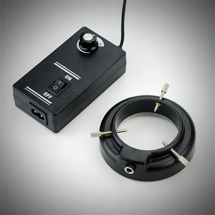 56 LED Ring Light Source for Microscope with Large Exit Angle and Inner Diameter 61mm, Stereo Adjustable Visual Light Source