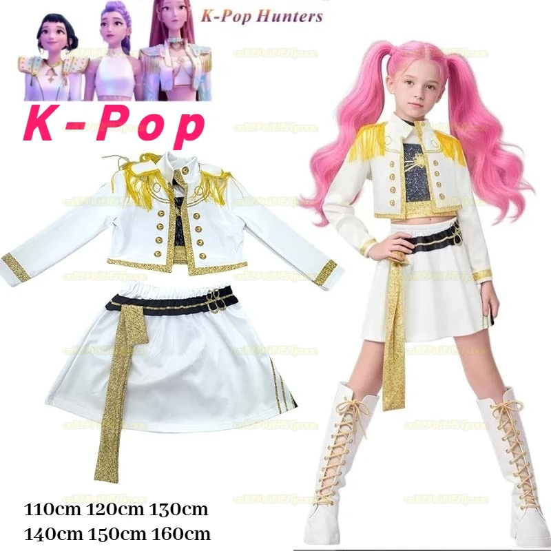 

Popular Girl Suit Anime Kpop Demon Hunter Outfits Are Paired with Popular Singer Women Children Wig Sets Halloween Costumes