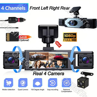 360° Car Camera 3/4Lens 1080P Dash Cam Car recording camera Car DVR Front Left right RearView Camera Black Box Night Vision