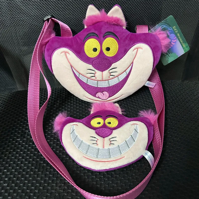 Disney Alice In Wonderland shoulder bag anime cartoon coin purse Accessories Kawaii Cheshire Cat Plush Cute Crossbody Bag gift