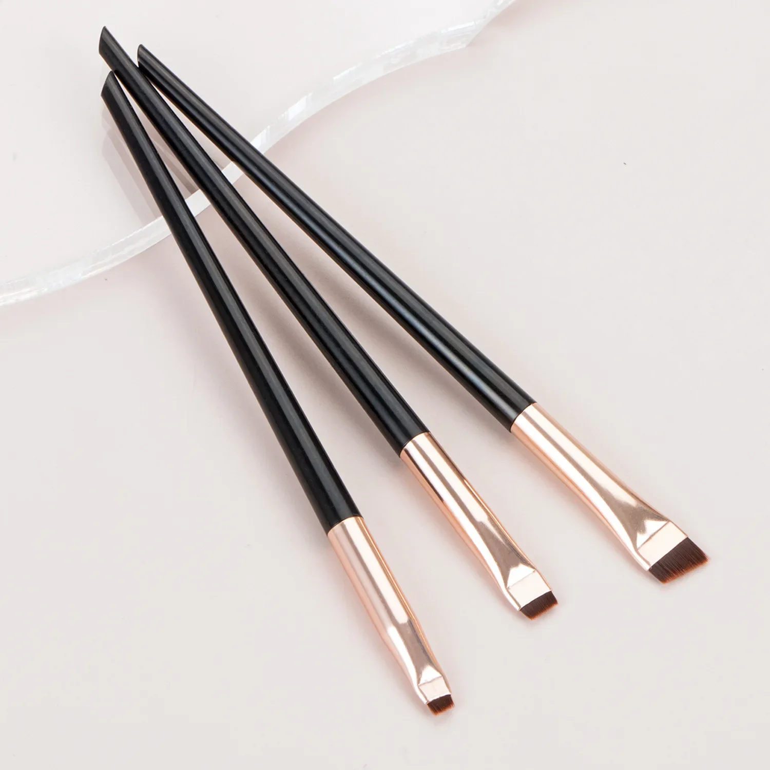 3 pezzi pennello per eyeliner bordo testa obliqua pennello per sopracciglia contorno pennello per eyeliner ombretto ultrasottile strumenti per il trucco