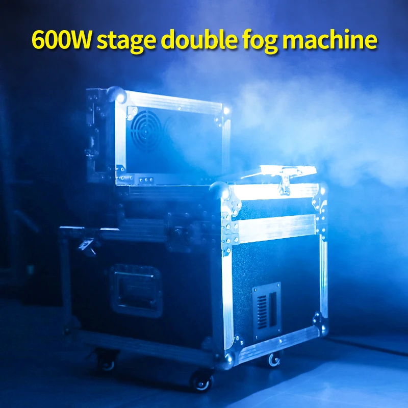 Imagem -03 - Double Fog Mist Spraying Machine Stage Efeitos Especiais Smoke Props para dj Disco Casamento Noite Bar Performance Festa 600w