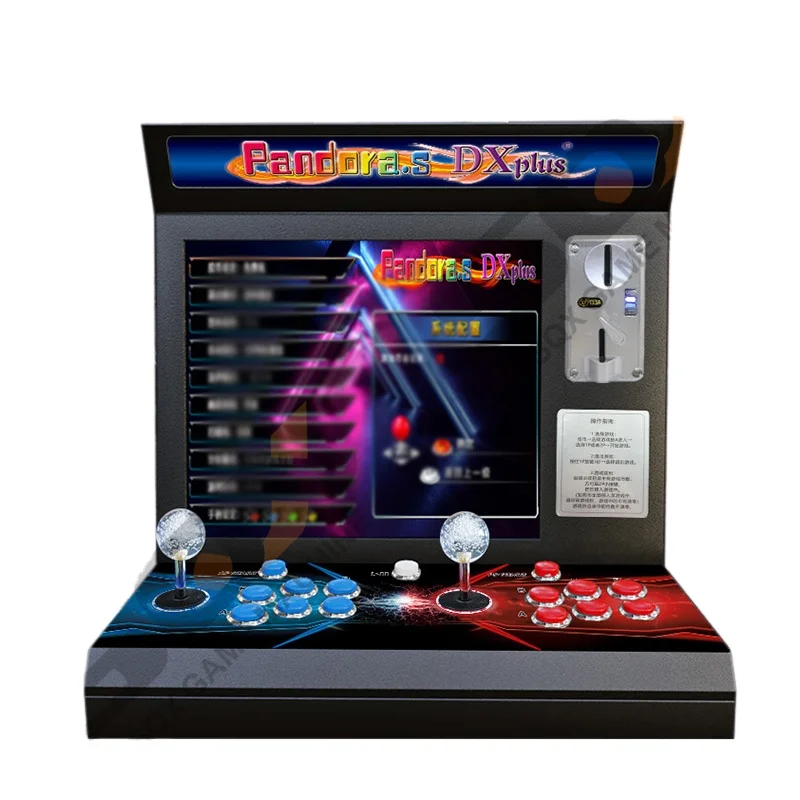 10000 in 1 DX Plush Arcade Machine Coin Operator Portable Joystick Led Lights Push Button Cabinet Bartop