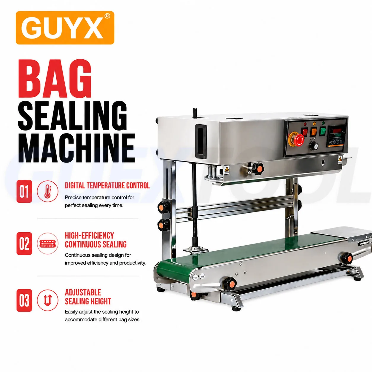 Machine de scellage automatique verticale pour liquides, scelleuse thermique commerciale continue pour sacs en aluminium et films plastiques avec convoyeur 220V