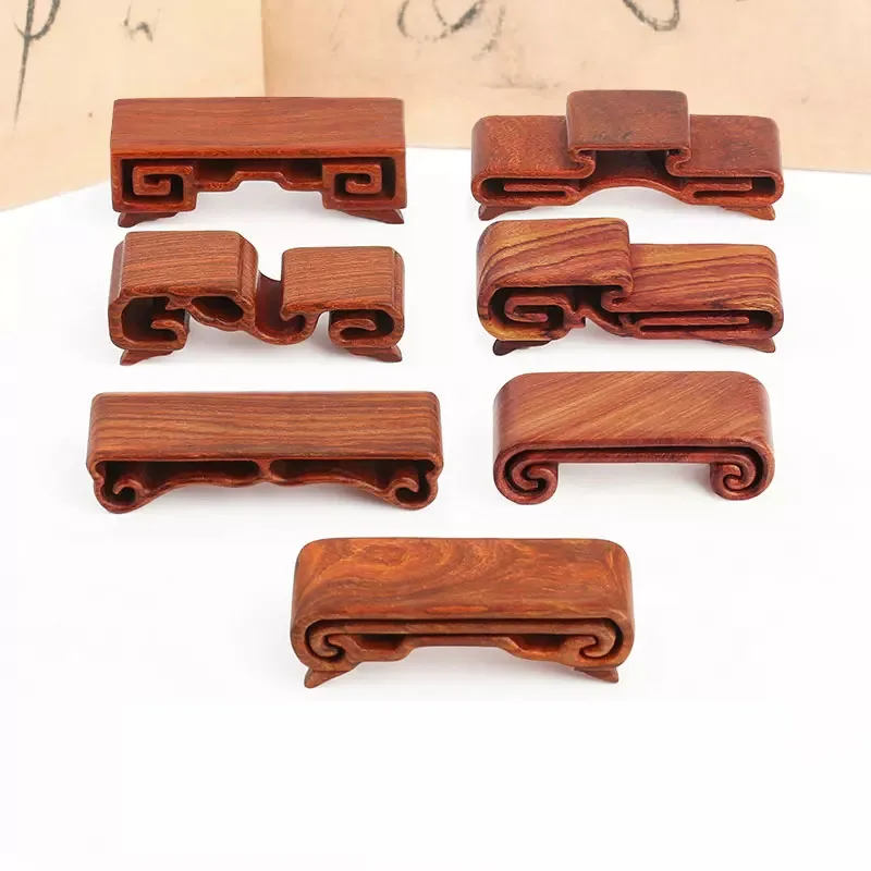 

Solid Wood Tea Set With Stone Base Bracket Rosewood Handicraft Handicraft Ornaments Small Volumes Of Smoothing Wood Carving