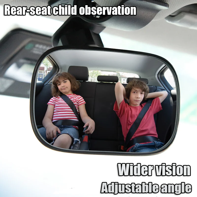 Car Interior Mirror Auto Accessories Rear-seat Child Baby Observation Circular Auxiliary Convex Glasses Mirror Attachment Lens