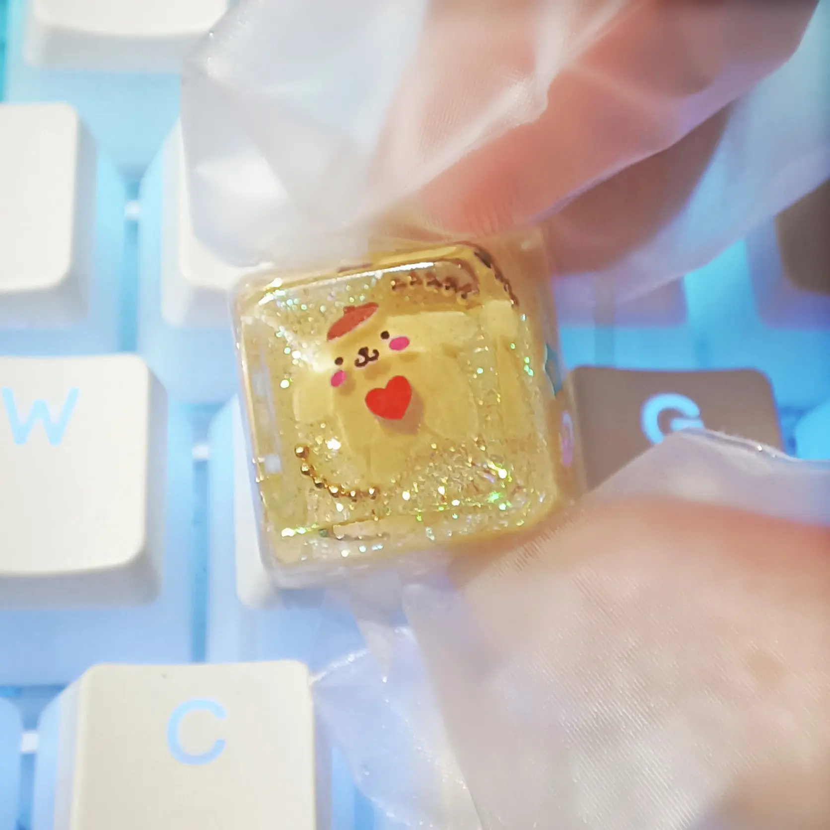Sanrio personalized custom keycaps DIY Epoxy keycaps handmade gifts resin pudding dog single mechanical keyboard