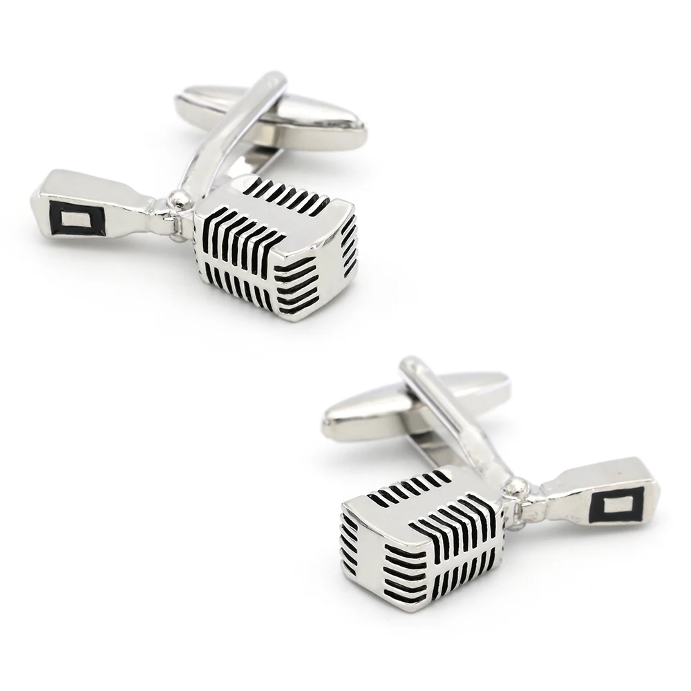 Music Series Men\' Fashion Cuff Links Musical Instrument Guitar Microphone Piano Violin Drum DJ Design Quality Brass Cufflinks