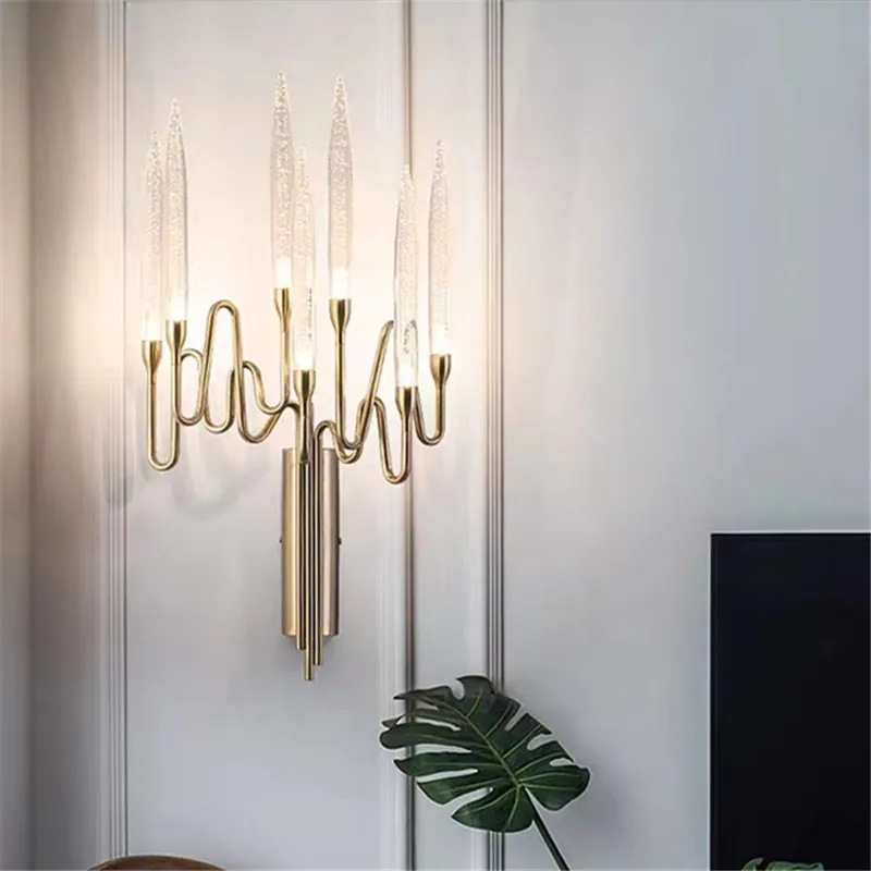 

Bauhaus crystal Wall Lamp French Candle Lamp Luxury Wall Lamp Bedside Corridor alise LED Living Room bedroom room lights