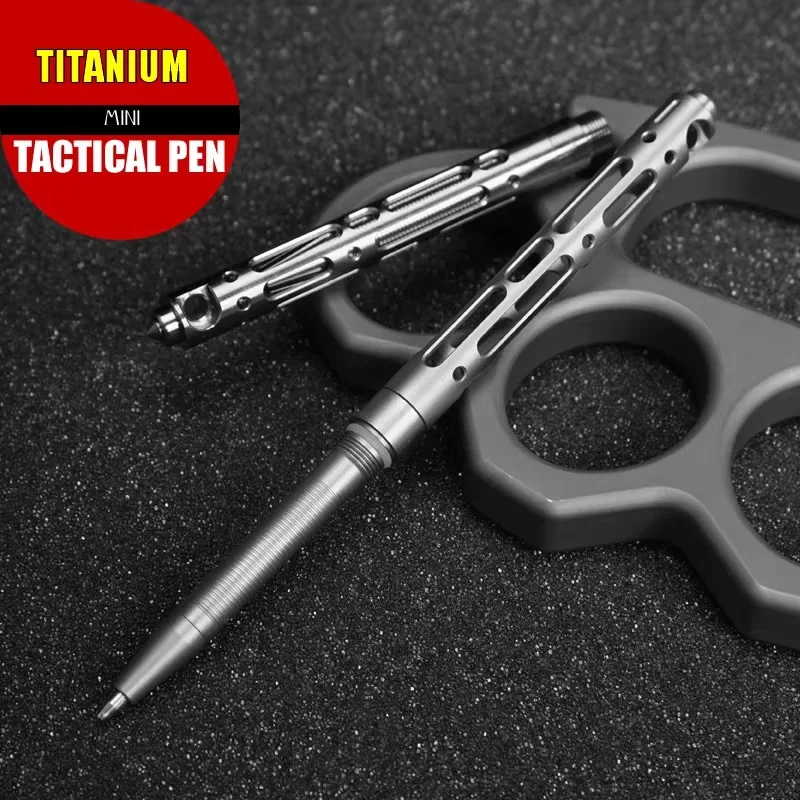 Mini Titanium TC4 Tactical Pen Keychain EDC Self Defense Pocket Writing Pen Gift