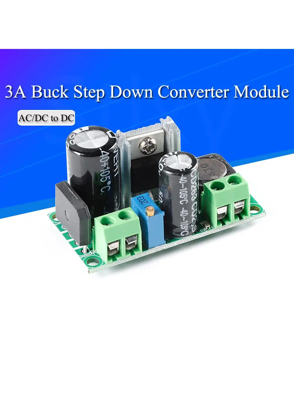 AC/DC zu DC Buck Step Down Converter Modul LM2596HV 3v 3,3V 5V 6V 9V 12V 15V 24V DC 5V-50V Einstellbare Step-Down 3A Netzteil