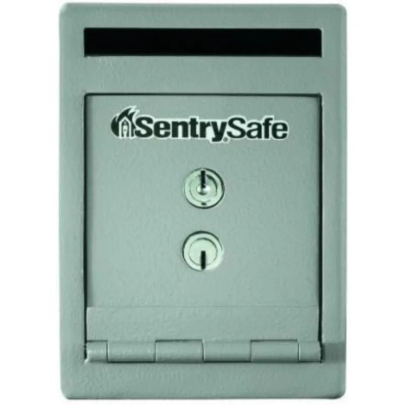 Depository Safe with Dual Key Lock, Steel Drop Slot Safe for Offices and Businesses,  0.23 Cubic Feet, 8.5 x 6 x 12.3