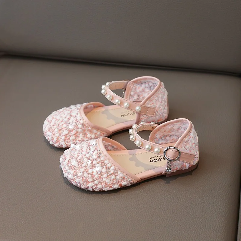 Girls' Princess Shoes 2024 Spring and Autumn New Western Fashion Little Girl Single Shoes Children's Crystal Performance Shoes