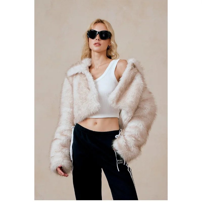 Cross-border Fox-like Fur Dyed Pointed Short Fur Coat Women's Winter New Thick and Fluffy Warm Top Fashion Warm Women's Clothing