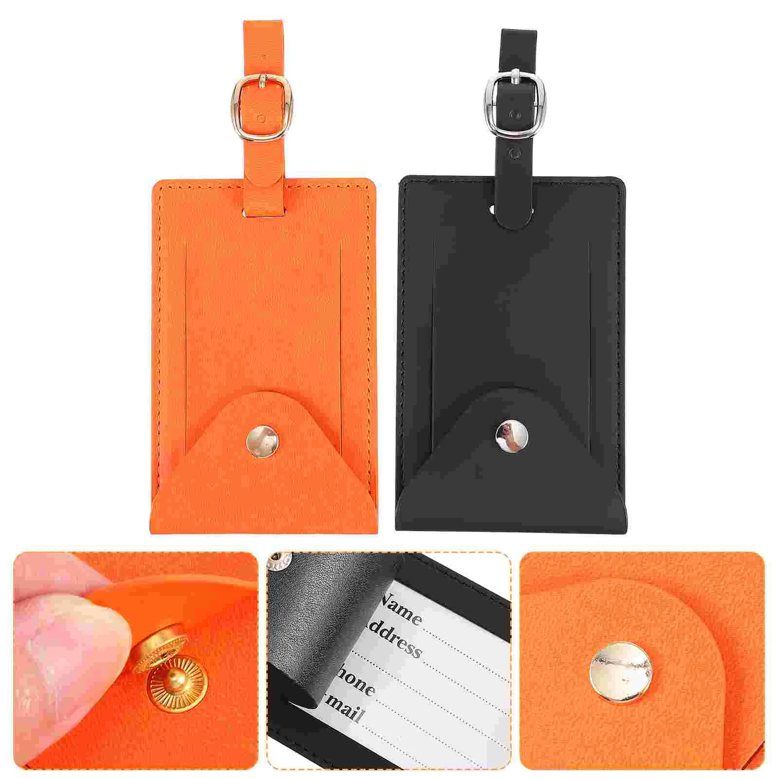 

2 Pcs Luggage Tag Bag Tags PU ID Labels Boarding Pass Multifunctional Baggage Suitcase Travel