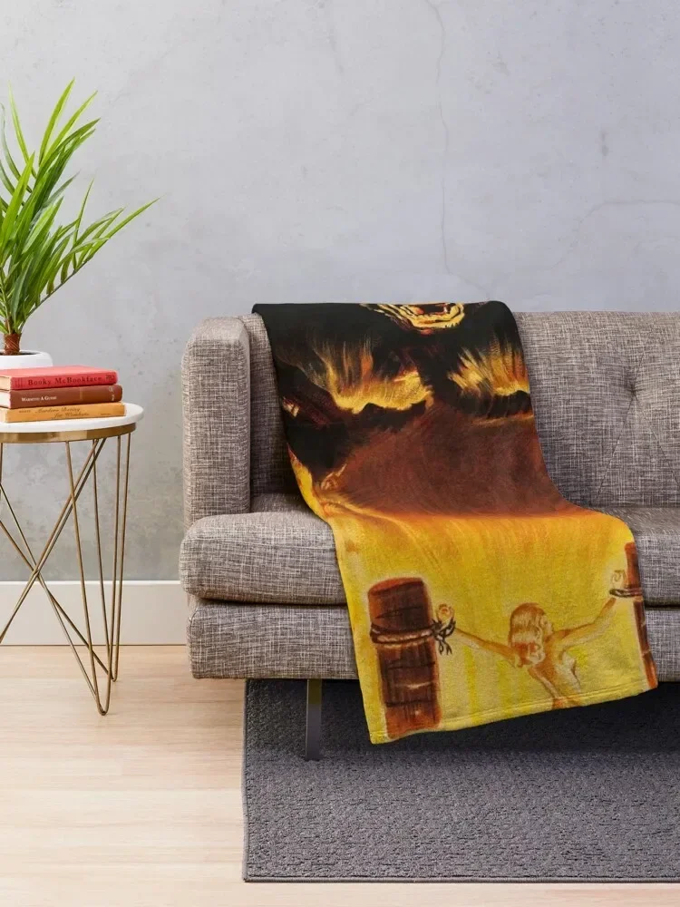 Vintage King Kong Movie Poster Throw Blanket Sofas Cute Plaid Thins christmas gifts Blankets