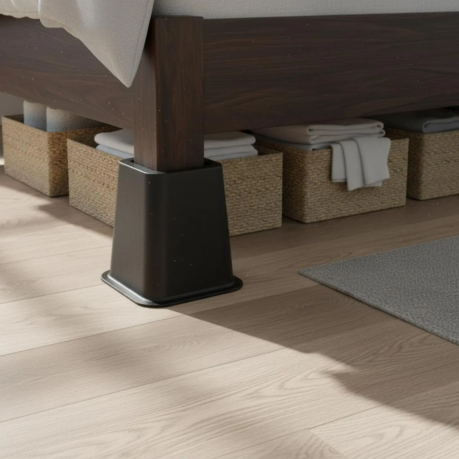 

Bed Foot Lift Block Wear Resistant Bed Riser Heavy Duty Furniture Riser Easy Cleaning