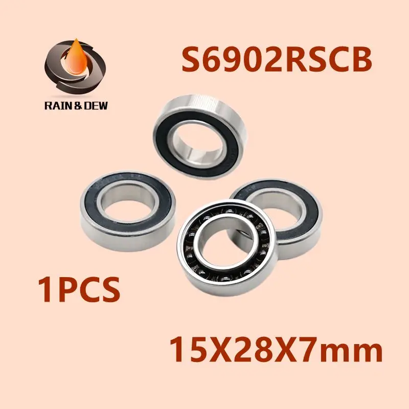 

1 шт. S6902RSCB гибридный керамический подшипник 15X28X7 мм велосипедные каретки запасные части 6902RS Si3N4 шарикоподшипники