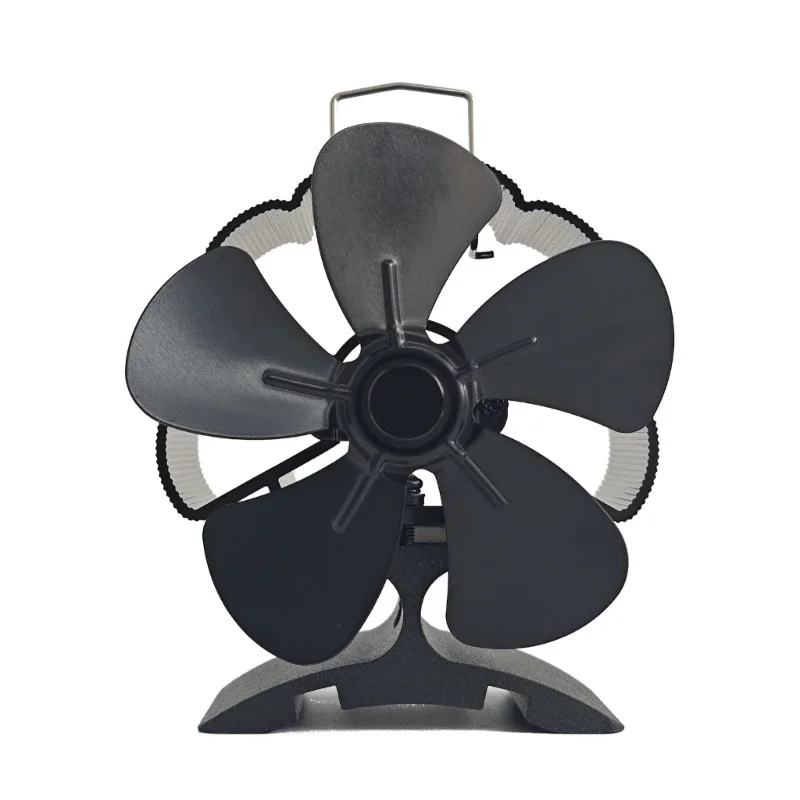 

Stove Fan 5 Leaves Heat Powered Stove Fan Burning Fans Adjustable M89B