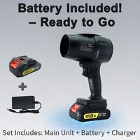 Powerful Air Blower Turbo Fan with Thrust 550g to Cleaning Fallen Leaves, Snow and Sand with 21V Makita-Style Battery