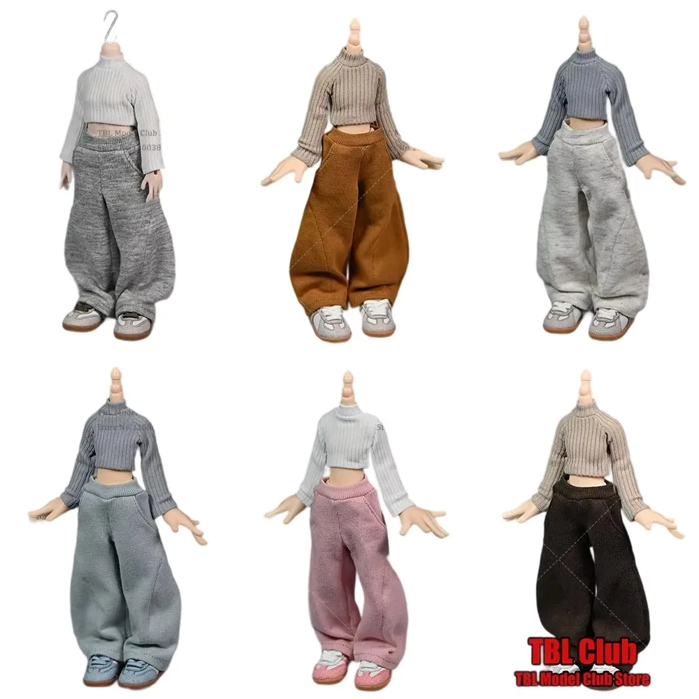 

Полосатая рубашка с длинным рукавом в масштабе 1/12, широкие повседневные брюки, модель одежды, подходит для 13,4 см Azone BJD SD Asi 2,0, экшн-фигурка, кукла