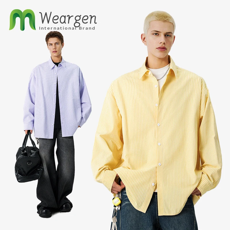 

Men's Windproof Striped Shirt Autumn Fashion Thin Cardigan Lapel Casual Long Sleeve - New Arrival CYCS2511