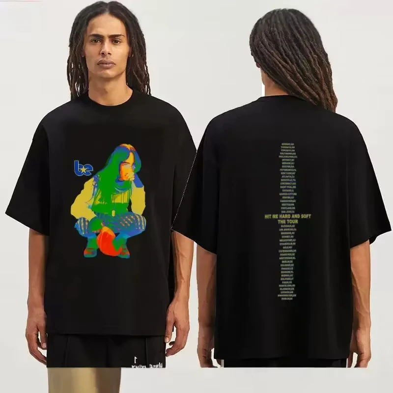 

Billie New European Style Street Fashion T-Shirt Official Same As PrintingT-Shirt Pink Fan T-Shirt Casual Spring Autumn