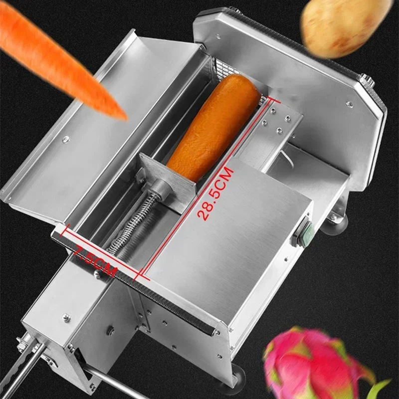 Máquina cortadora en cubitos eléctrica comercial de acero inoxidable, cortadora de verduras, frutas, patatas, cebolla y zanahoria, 225 KG/H