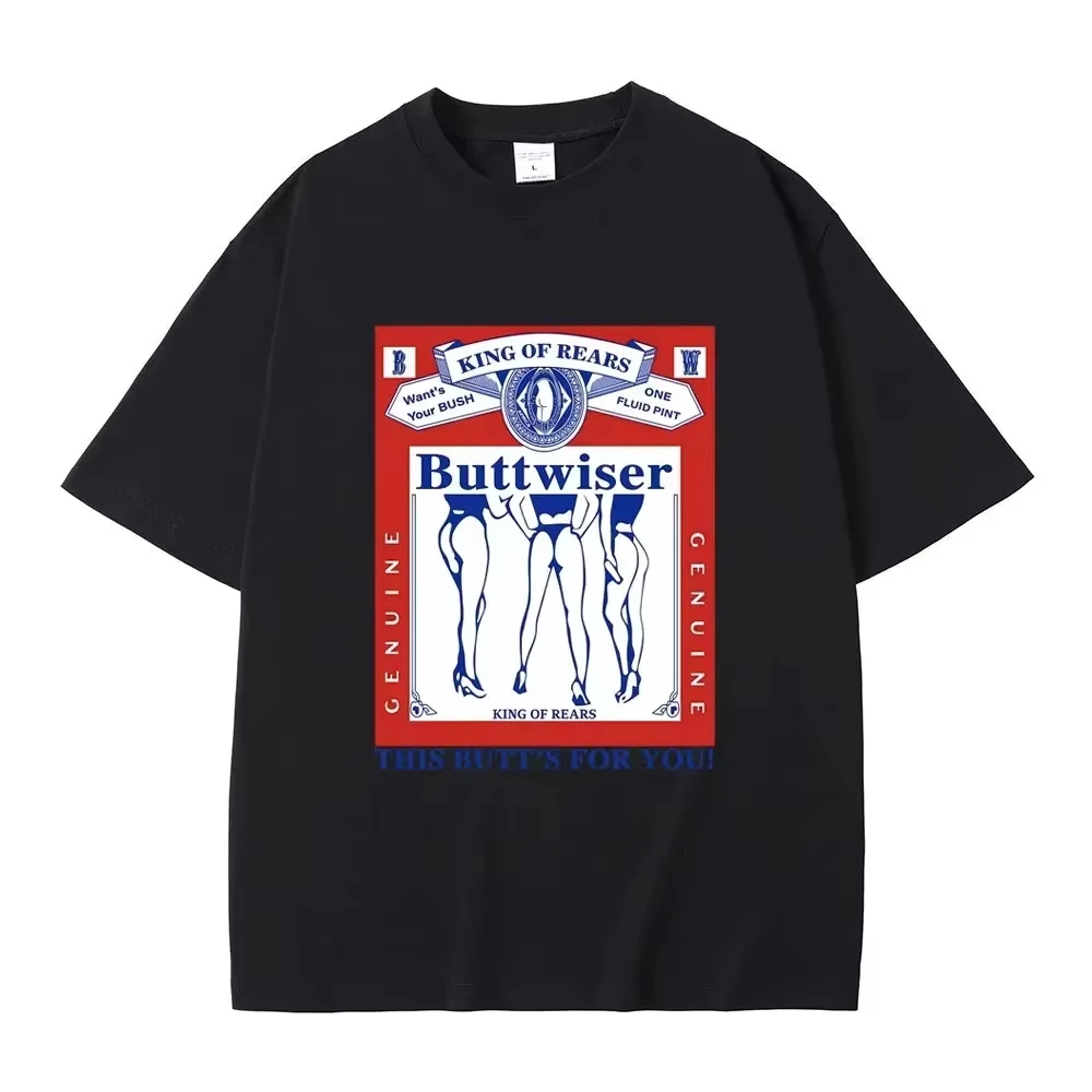 

Singer Lana Del Rey Tshirt Buttwiser King Of Rears This Butt's For You T-shirts Men Women Fashion Trend Oversized Tee Streetwear