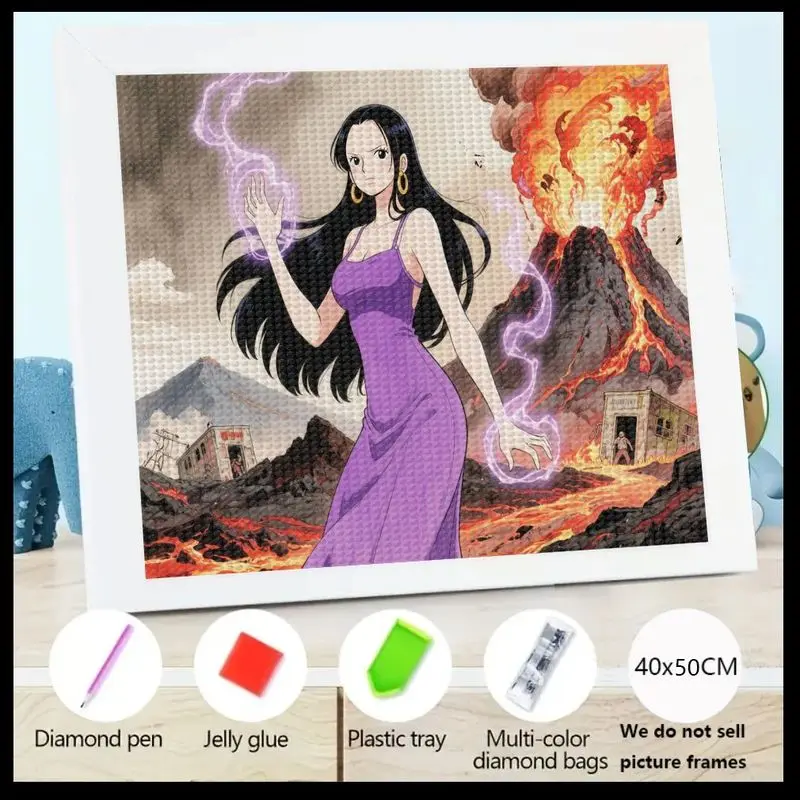 

Цельный комплект для алмазной живописи Boa Hancock 5D, персонаж аниме, манга, полная дрель, сделай сам, искусство со стразами, фэнтези, вулкан, сцена, стена D