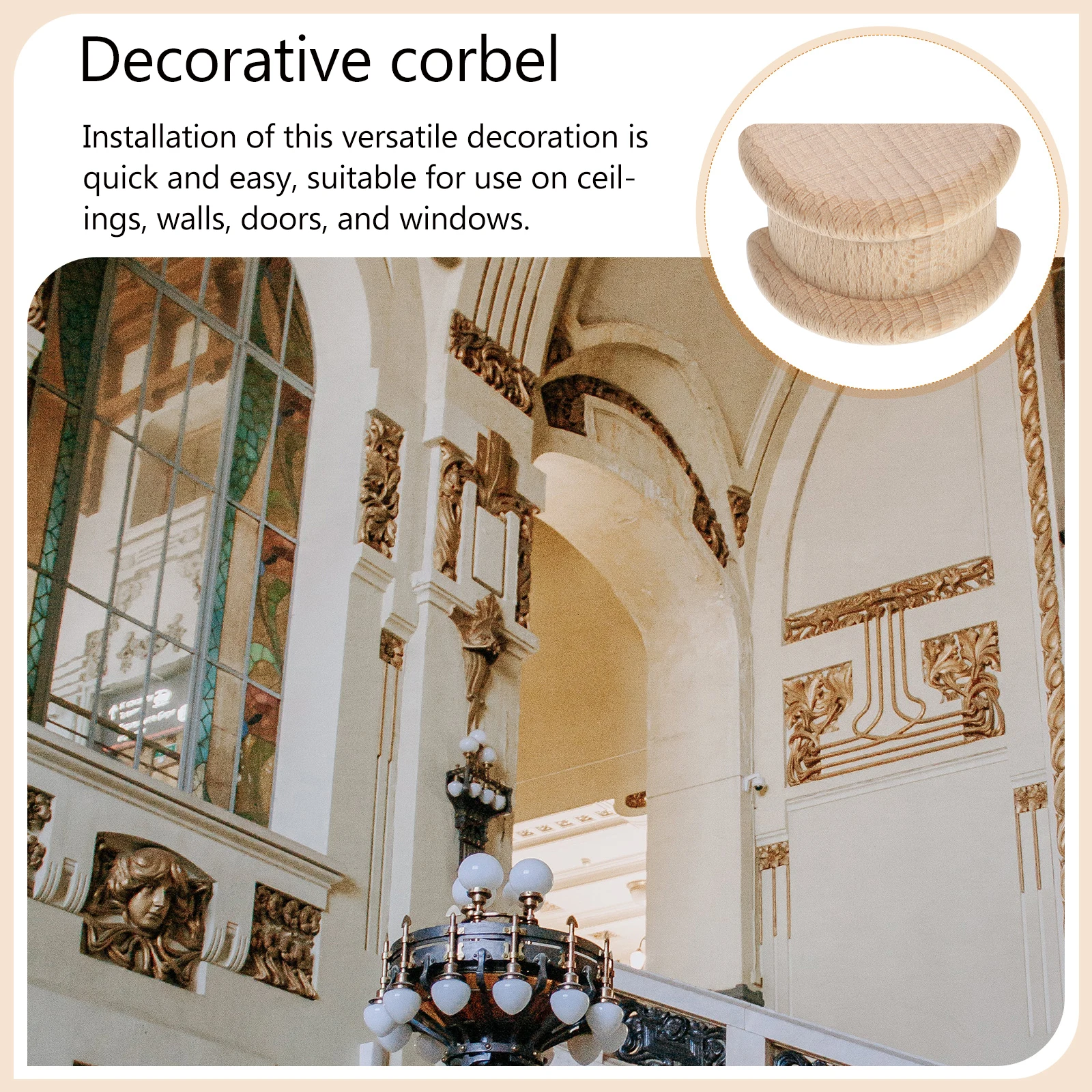 

4pcs Roman Pillar Part Carved Wooden Corbel Decorative Applique For Furniture Cabinet Door Wall Ceiling Corner Onlays Carving