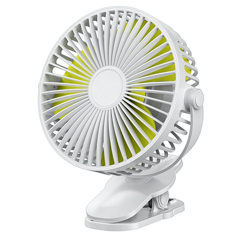 

BEAU-Portable USB Rechargeable Fan Mini Desktop Clip Fan 360 Degree 5-Speed Silent With Strong Wind For Home Office