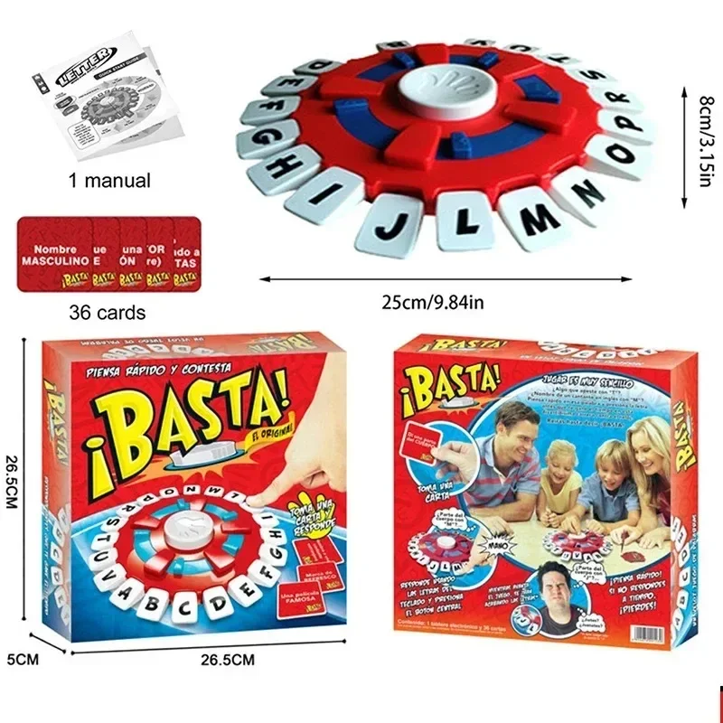 New Tapple Board Game Basta Think Word Game Fast-Paced Family The Quick Thinking Letter Pressing Puzzle Games For Adults Spanish