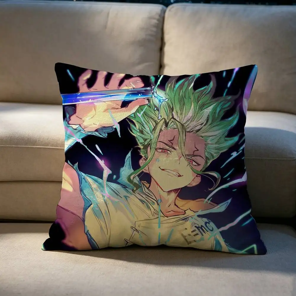 Dr.STONE Senku Ishigami Popular Anime Pillow cover Soft Microfiber Pillowcase Home Sofa Decor Surprise Decorative printed.