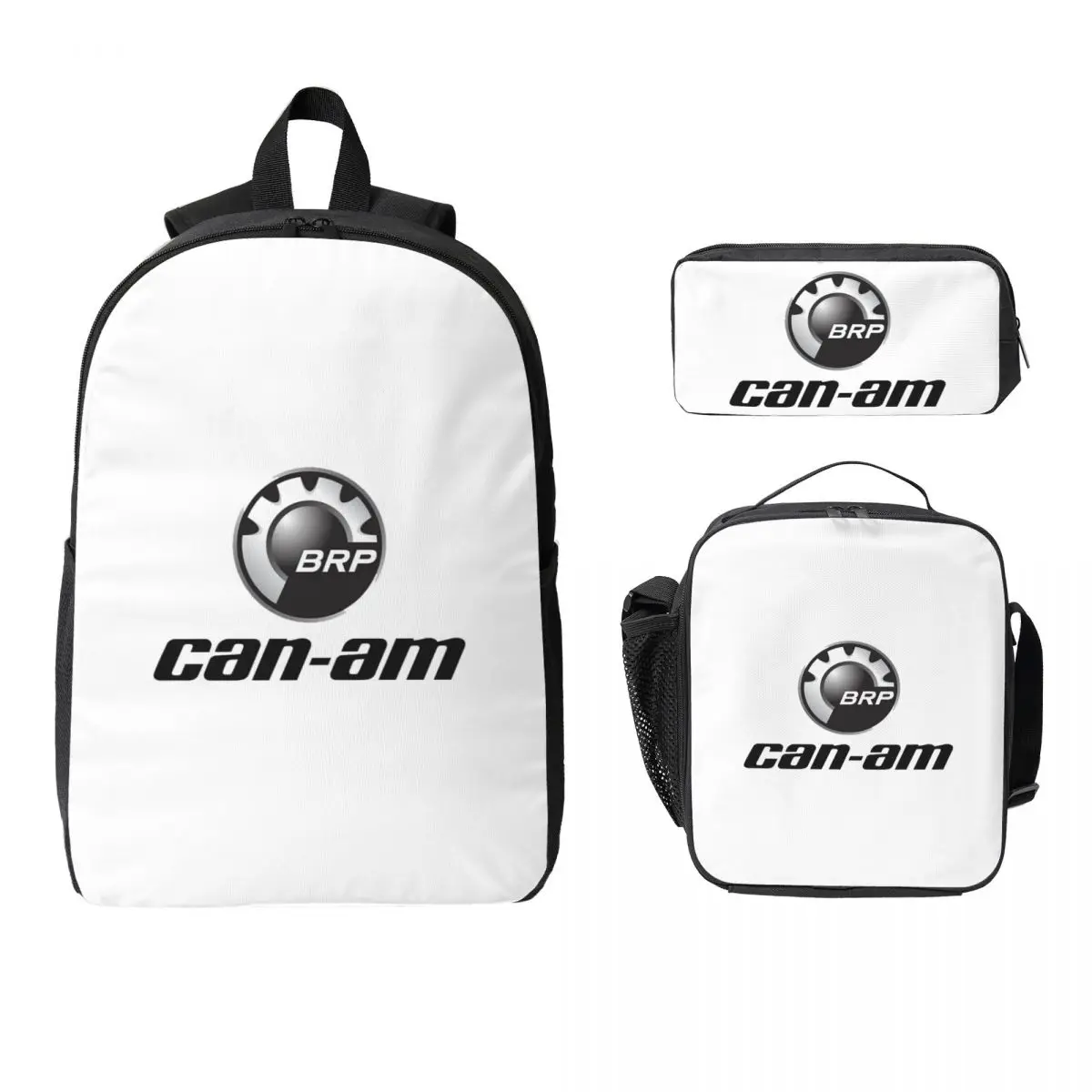 

BRP Can Am LOGO Backpack Student Boys Girls BookBag School Bag Laptop Shoulder Bags 3ps Insulated Lunch Bag Pencil Case