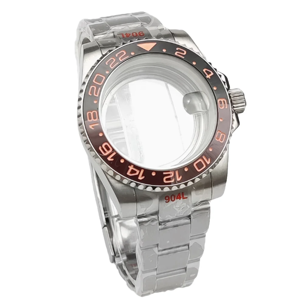 Orologio da uomo di alta qualità 40mm NH35 Log Orologio da uomo in acciaio nero Cassa in acciaio inossidabile per movimento nh35 8215 Quadrante da 28,5 mm Giorno Jst