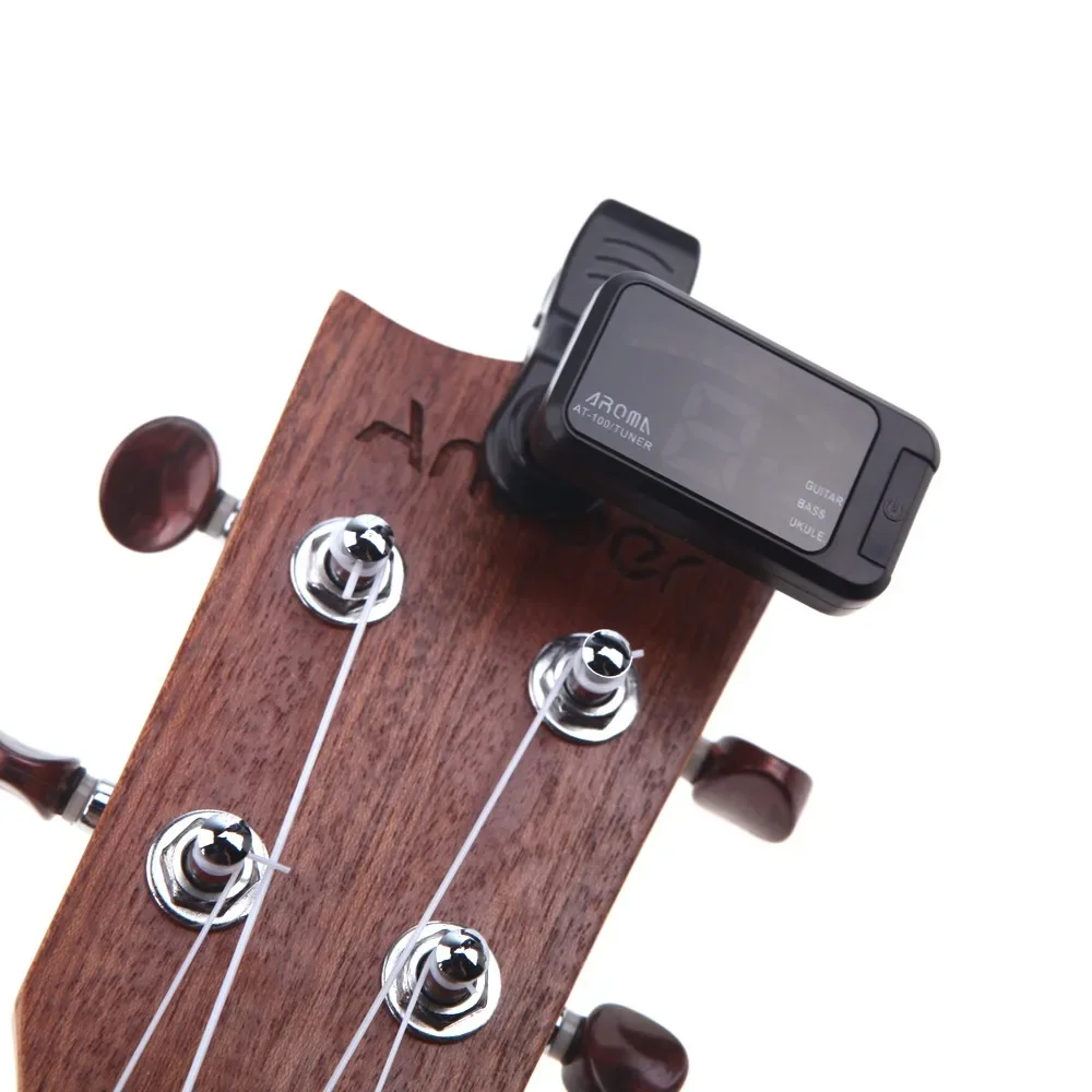 Universal Guitar Bass Ukulele Portable Black Clip LED Digital Electric Guitar Tuner  AT-100