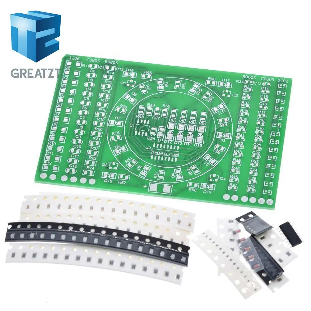 DIY Kit SMD Rotating Flashing LED Components Soldering Practice Board Skill Electronic Circuit Training Suite Electronic DIY Kit