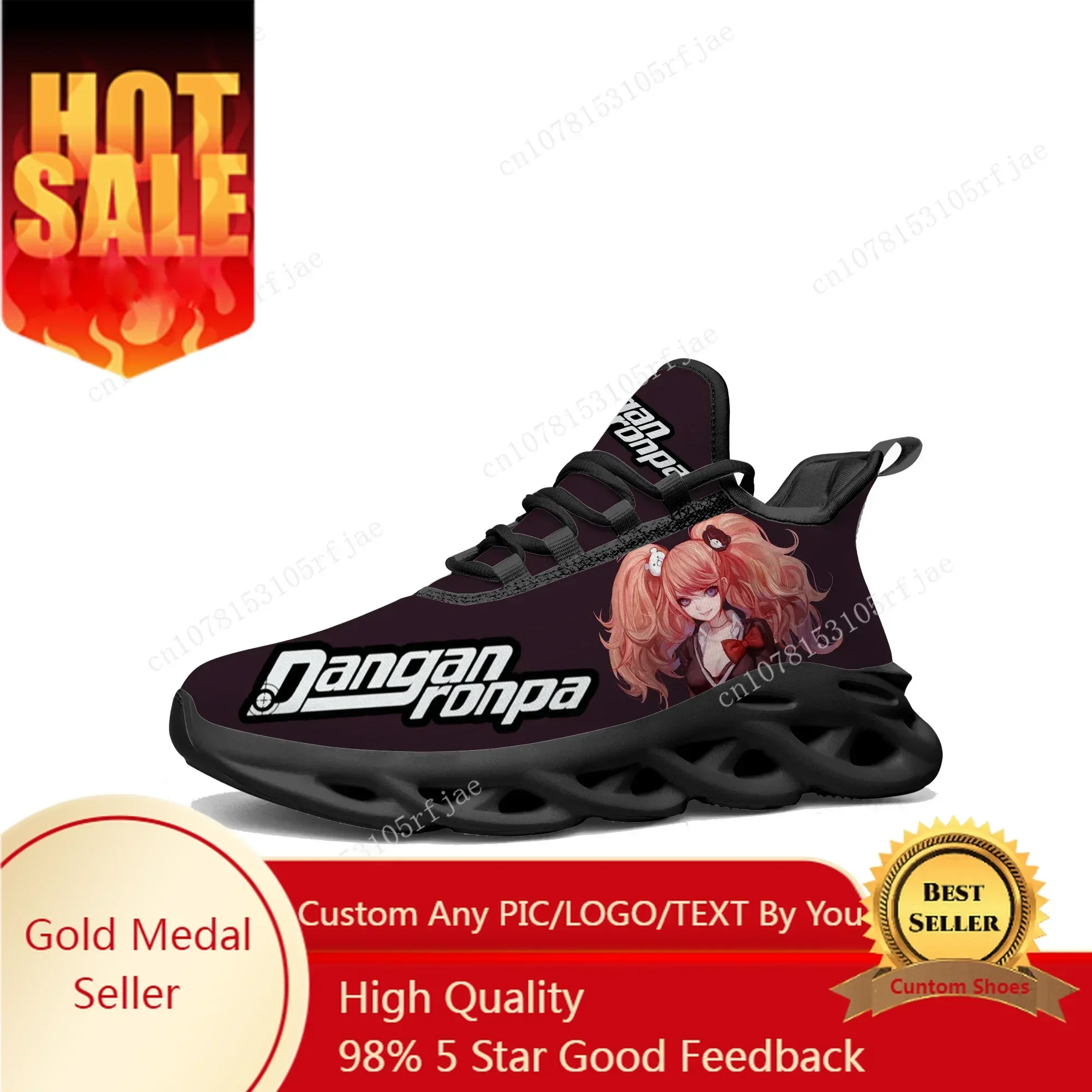 

Cartoon Game Human Danganronpa Junko Enoshima Sneakers Mens Womens Sports Running Shoes Tailor Made Lace Up Shoes