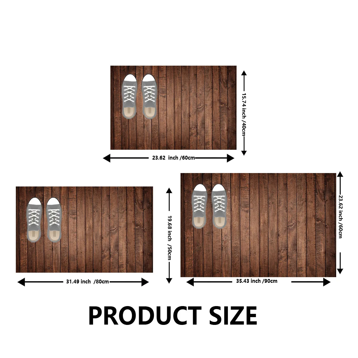 Wooden Welcome Entrance Doormat Outdoor Front Door Mats Room Rugs Hallway Floor Foot Bath Mat Washable